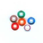 Czech Glass: Bagel Beads 9mm Mixed Colors, about 100 beads