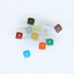 Czech Glass: Cubes 5mm Mixed Colors, about 100 beads