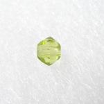 Czech Glass: Bicones 4mm Peridot Green, about 100 beads