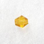 Czech Glass: Bicones 6mm Amber Yellow, about 100 beads