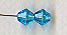 Czech Glass: Bicones 6mm Aqua, about 100 beads