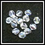 Czech Glass: Bicones 6mm Crystal AB, about 100 beads