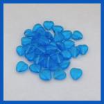 Czech Glass: Hearts 12mm Aqua, about 100 beads