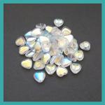 Czech Glass: Hearts 12mm Crystal AB, about 100 beads