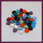 Czech Glass: Hearts 12mm Mixed Colors, 100 beads
