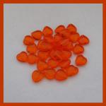 Czech Glass: Hearts 12mm Orange, about 100 beads