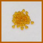 Czech Glass: Hearts 6mm Amber Yellow, about 100 beads