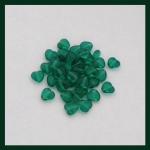 Czech Glass: Hearts 6mm Emerald Green, about 100 beads
