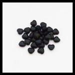 Czech Glass: Hearts 6mm Jet (Black), about 100 beads