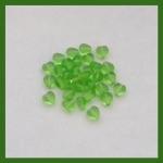 Czech Glass: Hearts 6mm Lime Green, about 100 beads