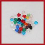Czech Glass: Hearts 6mm Mixed Colors, 100 beads