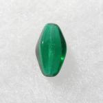 Czech Glass: Lanterns 7 x 11mm Emerald Green, 100 beads