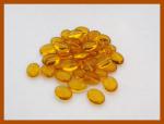 Czech Glass: Soft Ovals 9 x 12mm Amber Yellow, about 100 beads