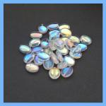 Czech Glass: Soft Ovals 9 x 12mm Crystal AB, about 100 beads