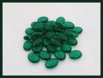 Czech Glass: Soft Ovals 9 x 12mm Emerald Green, about 100 beads