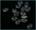 Czech Glass: Soft Ovals 11 x 16mm Crystal,  about 100 beads