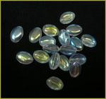 Czech Glass: Soft Ovals 11 x 16mm Crystal AB, about 100 beads