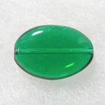 Czech Glass: Soft Ovals 11 x 16mm Green, about 100 beads