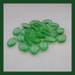 Czech Glass: Soft Ovals 11 x 16mm Medium Green, about 100 beads