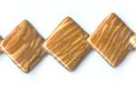 Diamond Lentils: 12mm Gold Leaf Agate Strands 15 - 16 inches