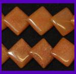 Diamond Lentils: 12mm Red Aventurine Strands 15 - 16 inches