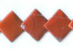 Diamond Lentils: 12mm Red Jasper Strands 15 - 16 inches