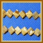Diamond Lentils:  8mm Picture Jasper Strands 15 - 16 inches