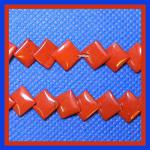 Diamond Lentils:  8mm Red Jasper Strands 15 - 16 inches