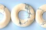 Donuts: 20mm White Howlite Strands  15 - 16 inches