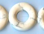 Donuts: 25mm White Howlite Strands  15 - 16 inches