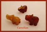 Stone Figurine Elephant: Carnelian, 3 for $27