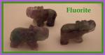 Stone Figurine Elephant: Fluorite, 3 for $27