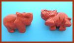Stone Figurine Elephant: Red Jasper, 3 for $27