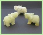 Stone Figurine Elephant: Serpentine, 3 for $27