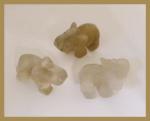 Stone Figurine Elephant: Smoky Quartz B, 3 for $27