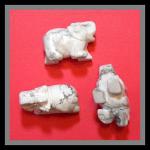Stone Figurine Elephant: White Howlite 3 for $27
