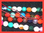 Rounds: Faceted 6mm Multicolored Agate Strands 15 - 16 inches
