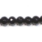Rounds: Faceted 8mm Black Onyx Strands 15 - 16 inches