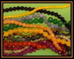 Faceted Bead Mix, Some Dyed Some Not, 10 mixed strands