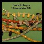 Faceted Bead Mix Shapes, 10 strands