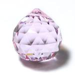 Prism: Faceted Glass Round 40mm Pink, 3 for $7.50