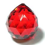 Faceted Glass Prism Ball 40mm Red, 3 for $7.50