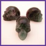 Stone Figurine Skulls: Fluorite, 3 for $27