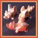 Soapstone Animal Carving: Large Pig (Flying)