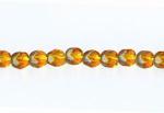 Czech Glass: Faceted Firepolished Rounds 4mm Amber Color, 15 - 16 inches
