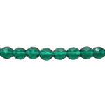 Czech Glass: Faceted Firepolished Rounds 4mm Emerald, 15 - 16 inches