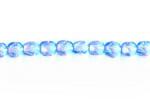 Czech Glass: Faceted Firepolished Rounds Strands 4mm Light Sapphire,15 - 16 inches