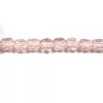 Czech Glass: Faceted Firepolished Rounds 4mm Pink, 15 - 16 inches