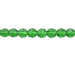 Czech Glass: Faceted Firepolished Rounds 4mm Zircon Green, 15 - 16 inches