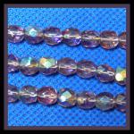 Czech Glass: Faceted Firepolished Rounds 6mm Amethyst AB, 15 - 16 inches